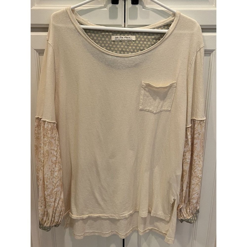 We The Free Free People Elevated T-shirt Top Long Sleeve Women’s Size XS Gauzy